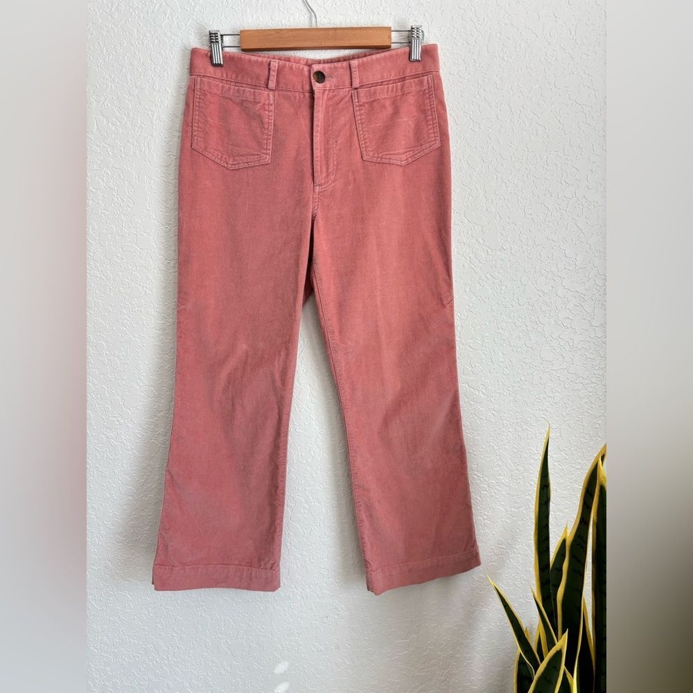 Steven Alan Light Pink Velvet Straight Leg Cropped Pants Size 6